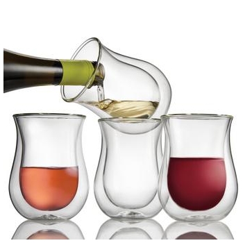 Wine Enthusiast Double-Wall Flared Tumblers (Set of 4)