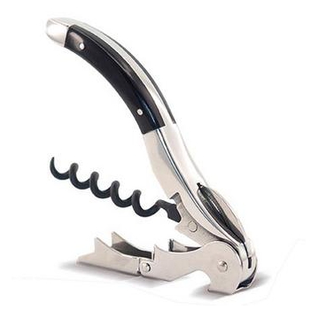 Pulltex Cordoba Horn Handle Double Lever Corkscrew with Leather Pouch