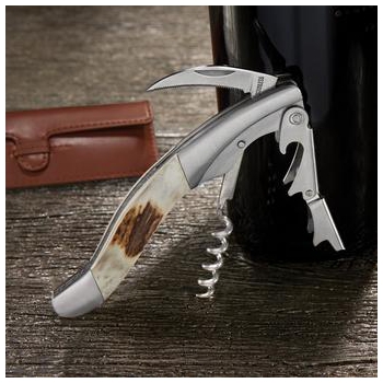 Wine Enthusiast Stag Horn Executive Corkscrew