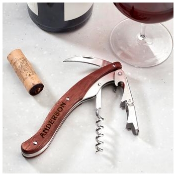 Wine Enthusiast Wine-Dipped Oak Wood Executive Corkscrew