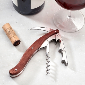 Wine-Dipped Oak Wood Executive Corkscrew - Not Personalized by Wine Enthusiast