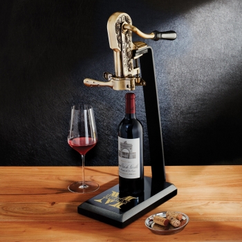 Personalized Legacy Corkscrew With Black Marble Stand And Handle (Antique Bronze)- Morgan Design by Wine Enthusiast