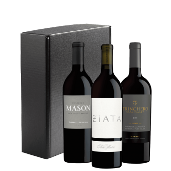 Three Bottles of Napa Valley Cabernet Sauvignon in a Gift Box