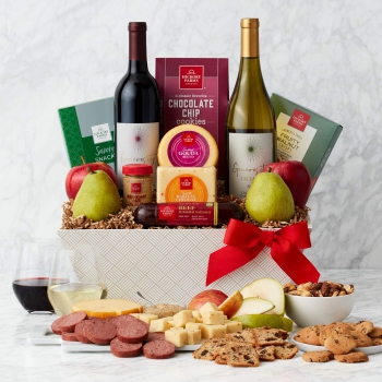 Gourmet Fruit & Wine Gift Basket