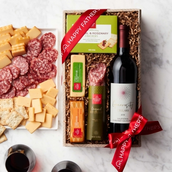 Father's Day Wine Gift with Meat & Cheese with Gift Box