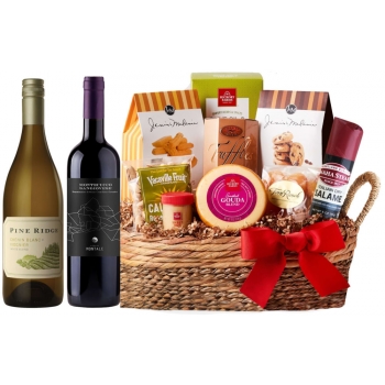 Reusable Modern Picnic Basket Wine Gift Set