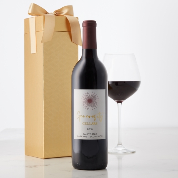 Generosity Cellars California Cabernet Sauvignon Wine with Gift Box