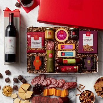 Premium Charcuterie & Chocolate Gift Box with Wine